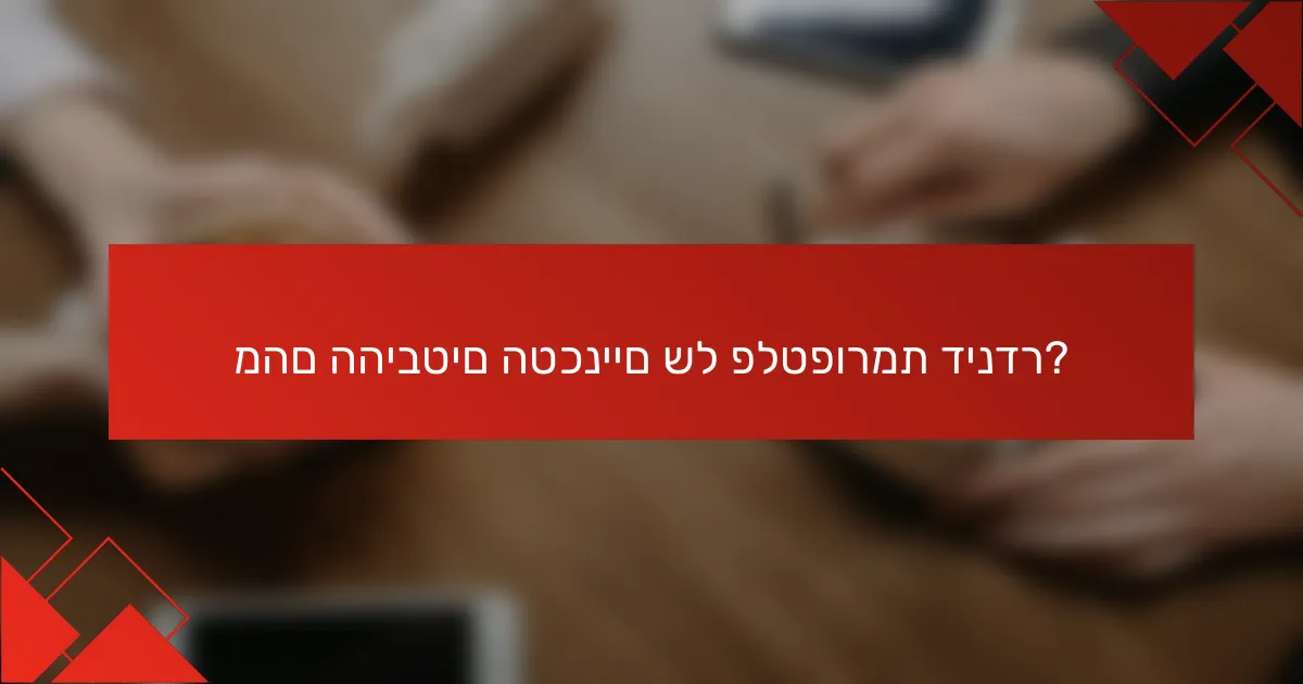 מהם ההיבטים הטכניים של פלטפורמת דינדר?