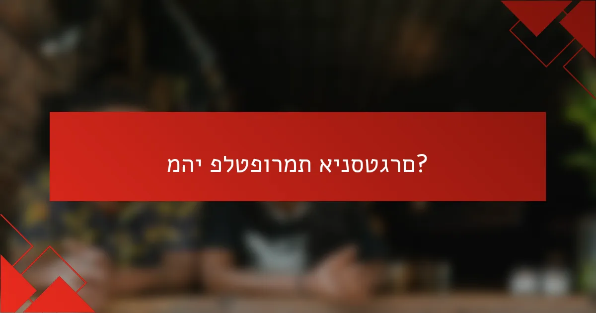 מהי פלטפורמת אינסטגרם?
